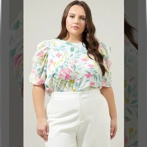 NWT Sugarlips Jacinda Floral Beverly Drape Sleeve Blouse Size 1X